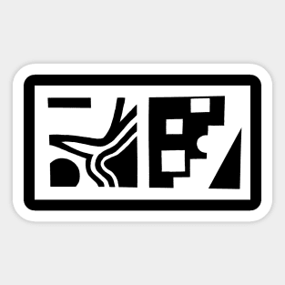 Black and White Cubic Design Sticker